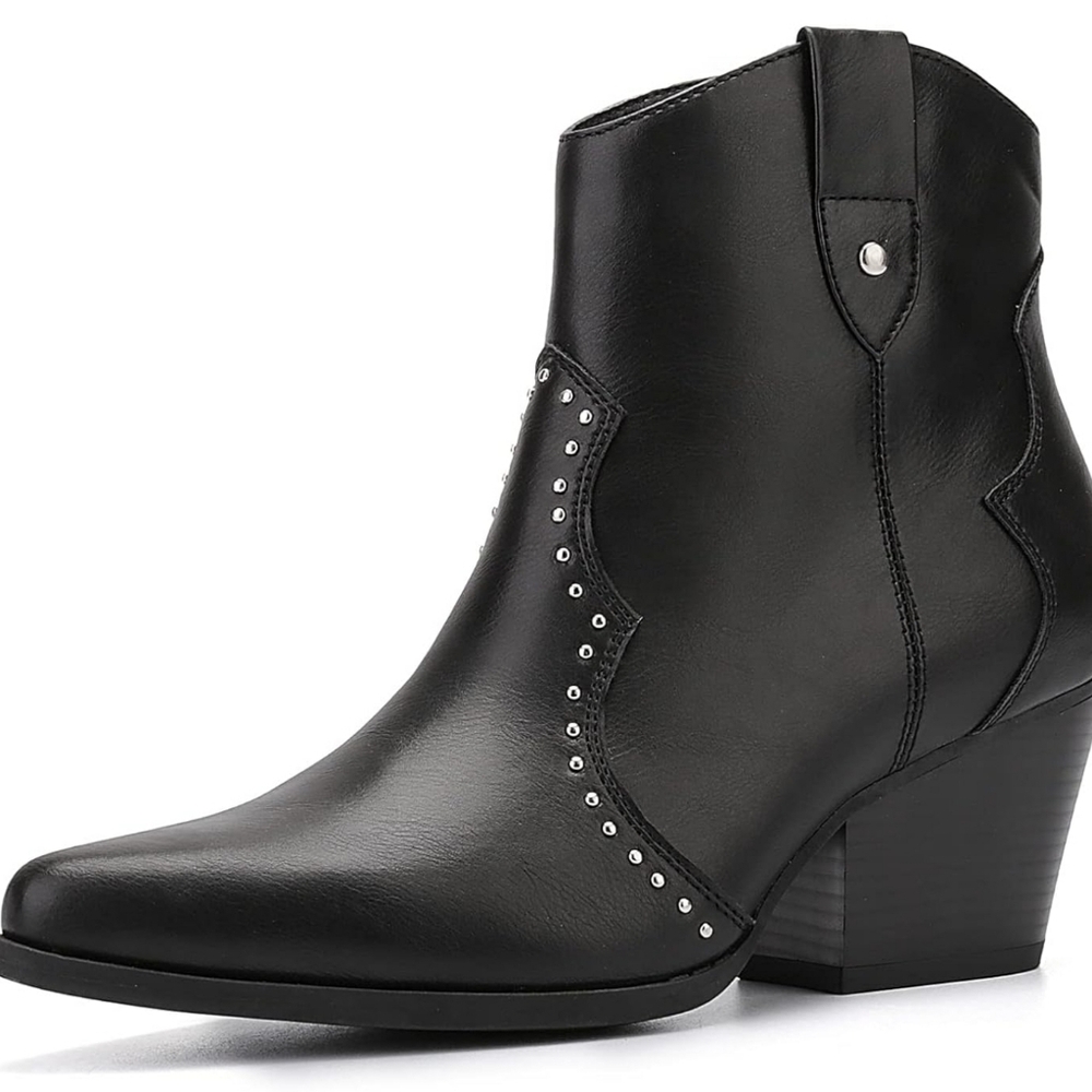 Western Cowboy Cowgirl Boots Fashion Stacked Heel Ankle Boot
